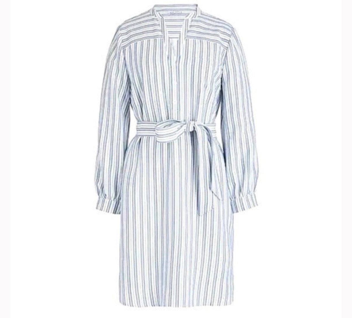 J. Crew Mercantile Textured Stripe Shirt-Dress White Blue Stripe Size S L2370